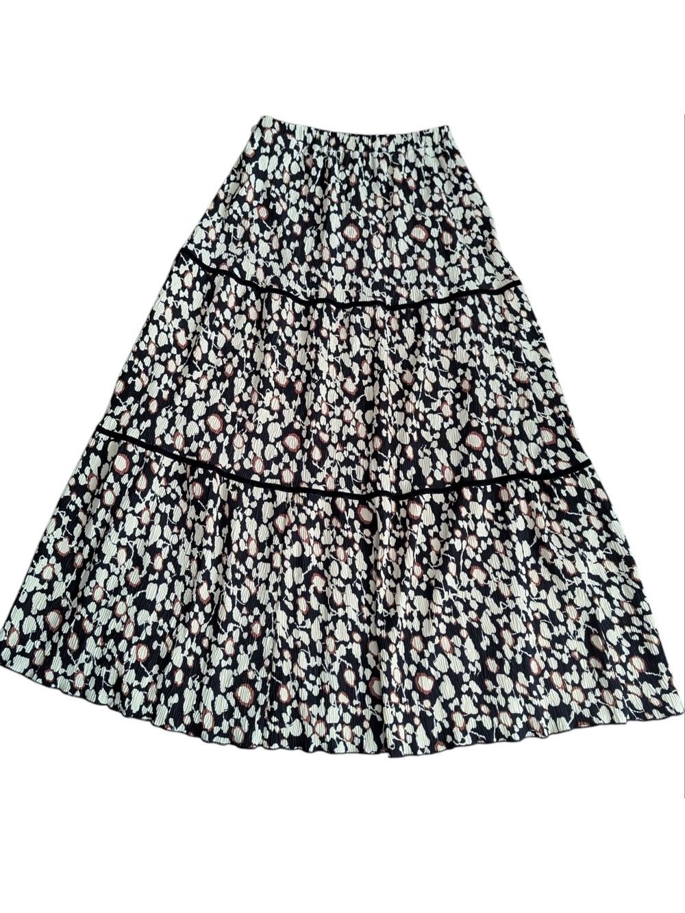 nyc. factory Textured Floral Pattern Maxi Skirt